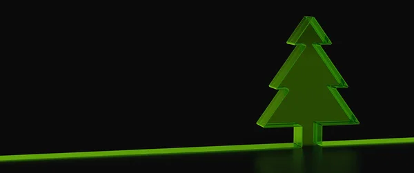 Una Moderna Tarjeta Navidad Alegre Con Árbol Sobre Fondo Negro —  Fotos de Stock