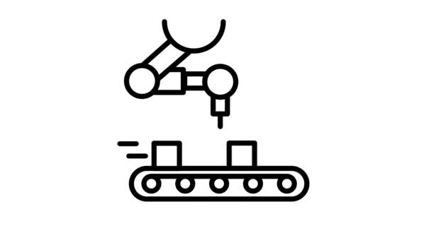 Cinta Transportadora Producción Animación Icono Simple Para Vfx — Vídeos de Stock