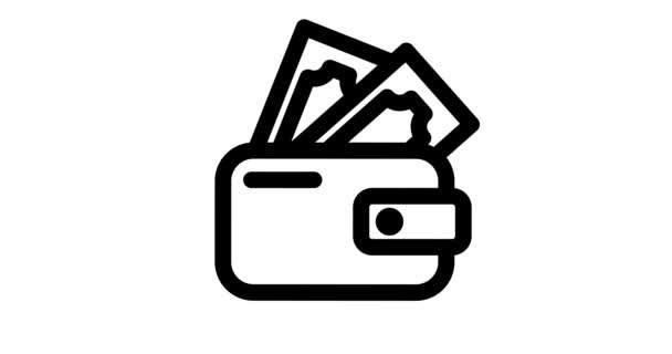 Бумажник Простой Анимации Значок Vfx — стоковое видео