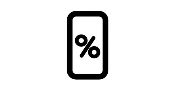 Smartphone Mit Prozent Zeichen Einfache Icon Animation Für Vfx — Stockvideo