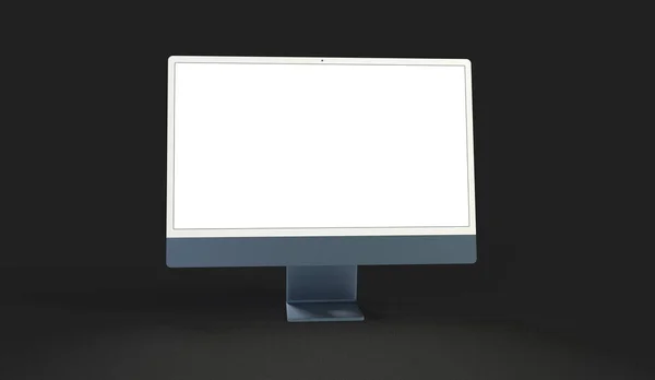 Monitor Computadora Con Espacio Copia Pantalla Blanca Aislado Sobre Fondo —  Fotos de Stock
