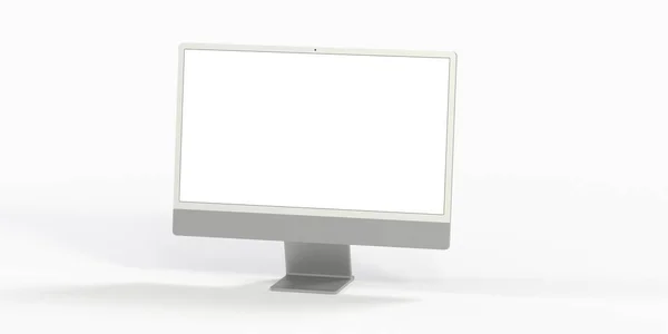 Οθόνη Υπολογιστή Copyspace Στη Λευκή Οθόνη Που Απομονώνεται Λευκό Φόντο — Φωτογραφία Αρχείου