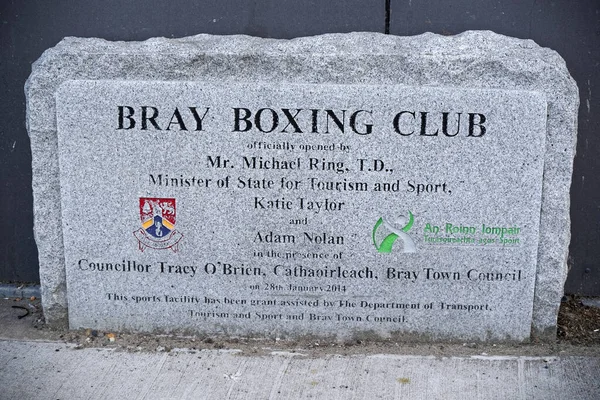 Bray Irlanda Jul 2021 Piedra Conmemorativa Inauguración Oficial Del Bray — Foto de Stock