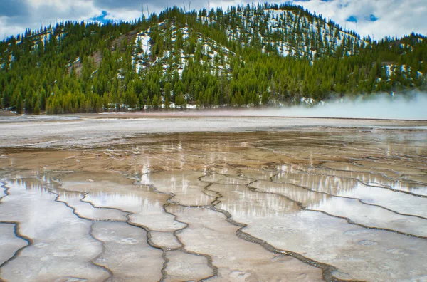 Una Splendida Vista Sul Paesaggio Con Attività Geotermica Sulla Terra — Foto Stock