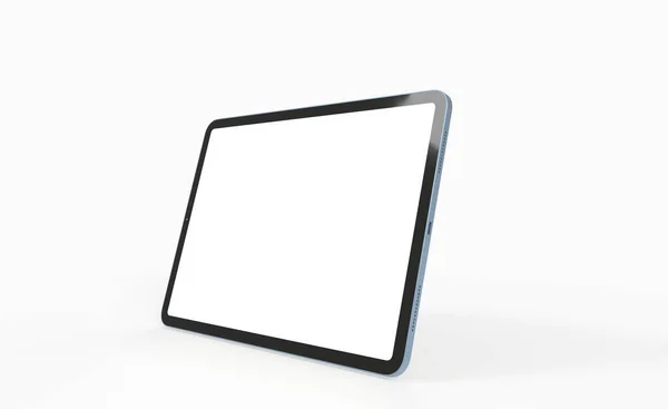 Une Tablette Avec Copyspace Sur Écran Blanc Isolé Sur Fond — Photo