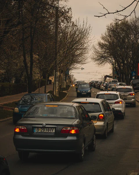 Bukare Rumänien April 2021 Ein Stau Bukarest Rumänien — Stockfoto