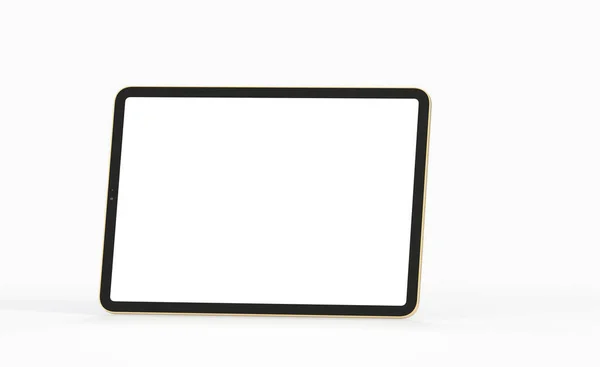 白い背景に隔離された白い画面上のコピースペースのタブレット — ストック写真