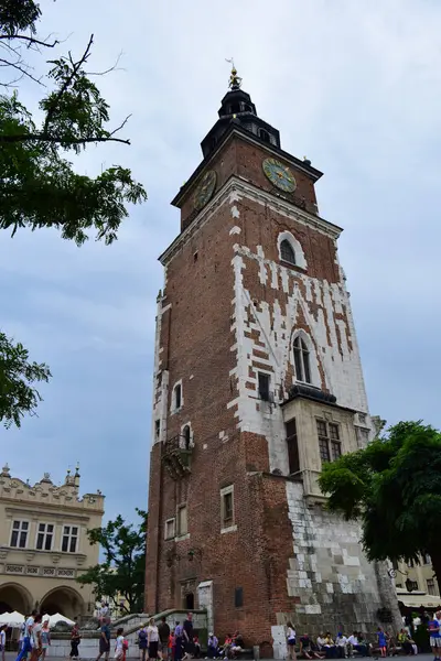 Krakow Polen Aug 2014 Een Verticale Opname Van Toren Van — Stockfoto