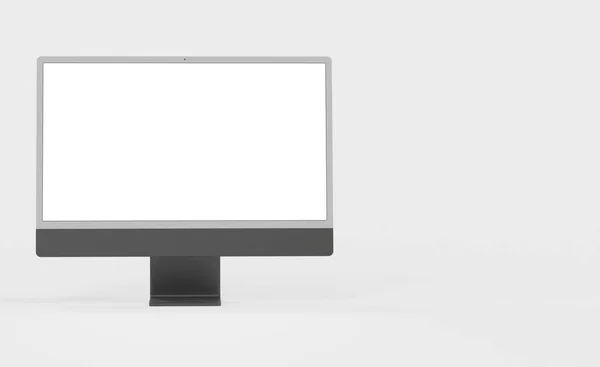 Computer Monitor Copyspace White Screen Isolated White Background — Stock Photo, Image