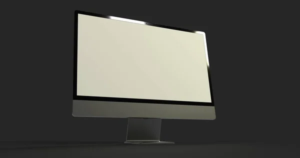 Számítógépes Monitor Fekete Alapon Elkülönítve Fehér Képernyőn — Stock Fotó