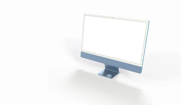 Monitor Computer Con Spazio Copyspace Sullo Schermo Bianco Isolato Uno — Foto Stock