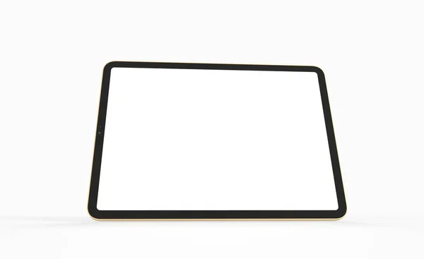 Beyaz Arkaplanda Izole Edilmiş Beyaz Ekranda Kopyalanmış Bir Tablet — Stok fotoğraf