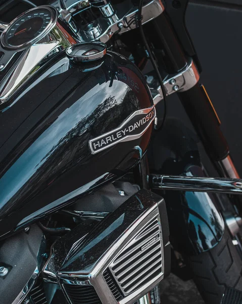 Bucharest Rumunsko Května 2021 Detailní Záběr Motocyklu Harley Davidson — Stock fotografie