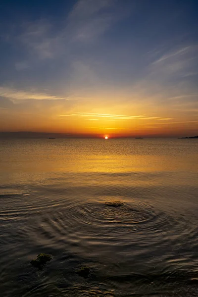 Vertical View Beautiful Sunset Sea — Stock Photo, Image