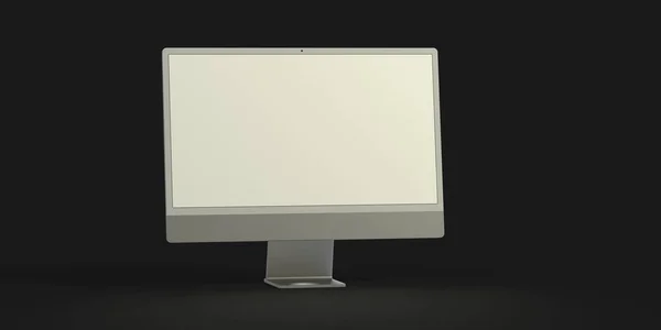 Monitor Computadora Con Espacio Copia Pantalla Blanca Aislado Sobre Fondo —  Fotos de Stock