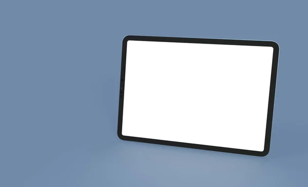 Una Tableta Con Espacio Copia Pantalla Blanca Aislada Sobre Fondo — Foto de Stock