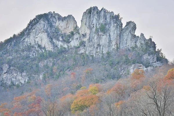 Bela Fotografia Full Frame Seneca Rocks West Virginia Eua — Fotografia de Stock