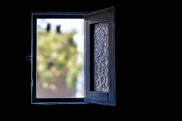 Selective Focus Shot Open Window Building — Stock Photo, Image