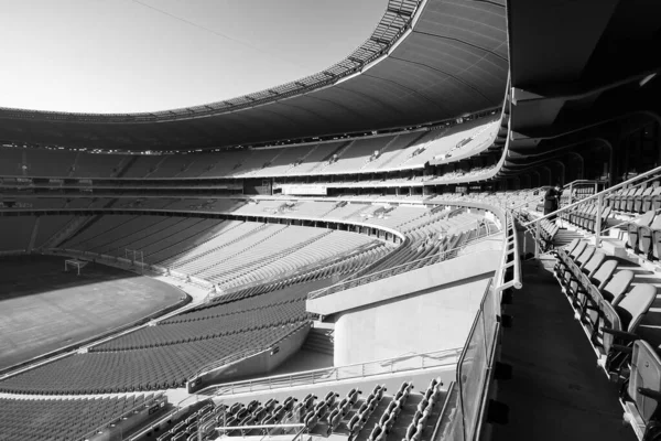 Johannesburg Südafrika Januar 2021 Graustufen Eines Leeren Fußballstadions Johannesburg Südafrika — Stockfoto