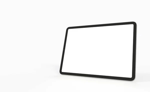 Een Tablet Met Kopieerruimte Wit Scherm Geïsoleerd Een Witte Achtergrond — Stockfoto