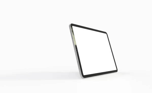 Tabletă Copyspace Ecran Alb Izolat Fundal Alb — Fotografie, imagine de stoc