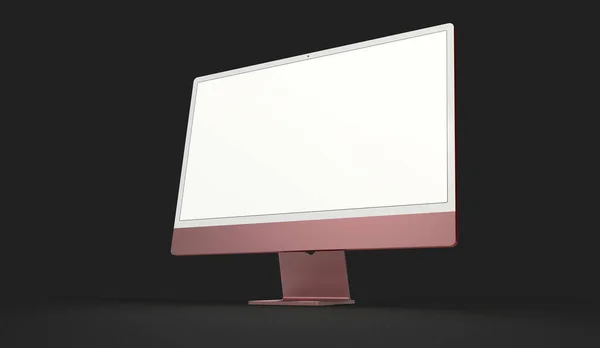 Monitor Computadora Con Espacio Copia Pantalla Blanca Aislado Sobre Fondo — Foto de Stock