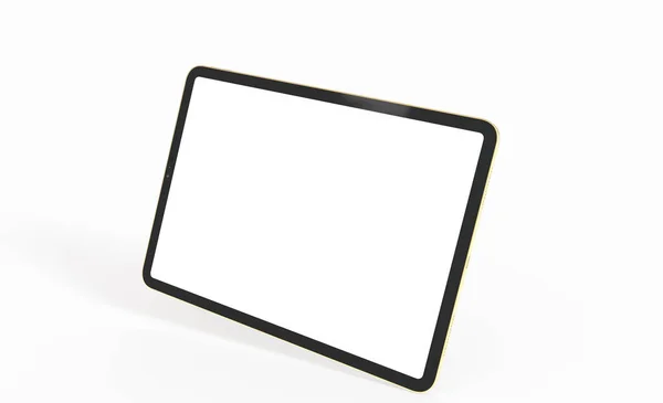 Beyaz Arkaplanda Izole Edilmiş Beyaz Ekranda Kopyalanmış Bir Tablet — Stok fotoğraf