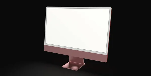 Siyah Arkaplanda Izole Edilmiş Beyaz Ekranda Kopyalanmış Bir Tablet — Stok fotoğraf
