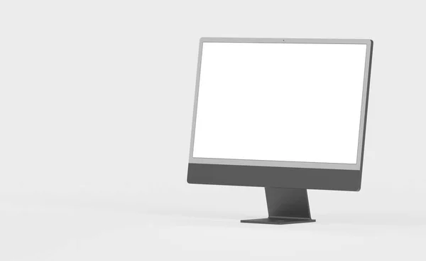 Monitor Computadora Con Espacio Copia Pantalla Blanca Aislado Sobre Fondo — Foto de Stock