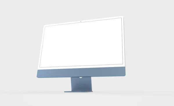 Monitor Computador Com Copyspace Tela Branca Isolado Fundo Branco — Fotografia de Stock