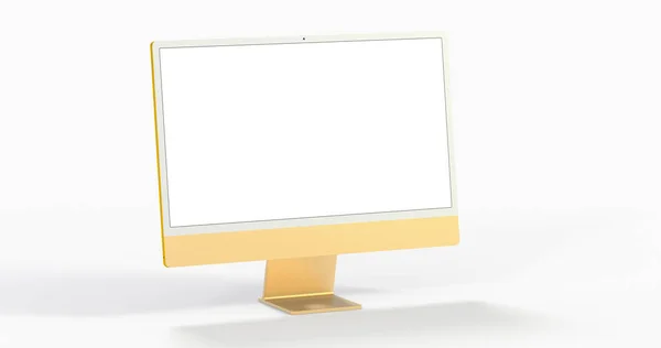 Monitor Komputerowy Przestrzenią Kopiowania Białym Ekranie Odizolowany Białym Tle — Zdjęcie stockowe