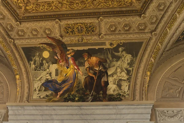 Ватикан Города Ватикан Сен 2019 Потрясающий Вид Потолок Музея Ватикана — стоковое фото