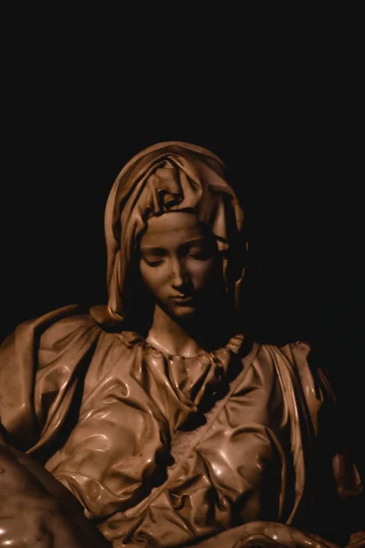 Close Detalhado Escultura Maria Pieta Basílica São Pedro Cidade Vaticano — Fotografia de Stock