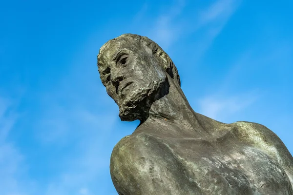 Hamburg Germania Ottobre 2018 Ritratto Del Monumento Stoertebeker Davanti Cielo — Foto Stock