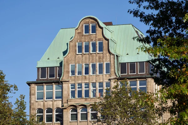 Edifício Histórico Barkhof Entre Moenckebergstrasse Spitalerstrasse Centro Cidade Hamburgo Alemanha — Fotografia de Stock