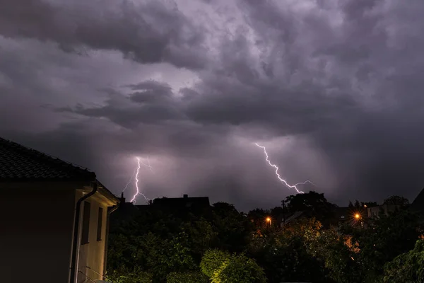 Vacker Utsikt Över Blixt Himmel — Stockfoto