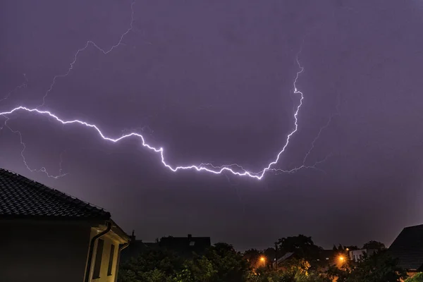 Vacker Utsikt Över Blixt Himmel — Stockfoto