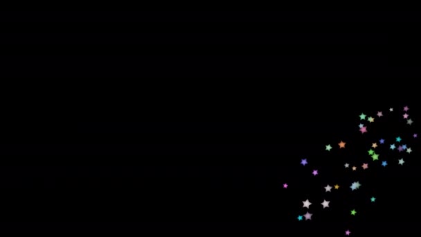 五彩斑斓的星星在背景上移动 发光质感 — 图库视频影像
