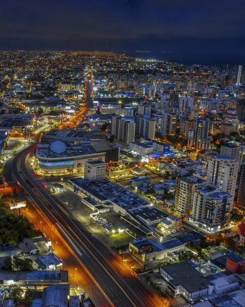 Vertical Shot Buildings Surrounded Lights Night Santo Domingo Dominican Republic — Stock Photo, Image