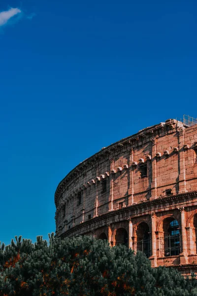 Facade Colosseum Rome Italy Clear Blue Sky — Stock Photo, Image