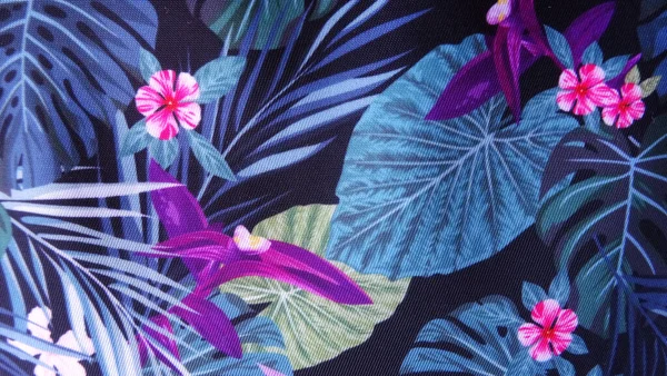 Eine Illustration Tropischer Blumen Und Pflanzen Perfekt Für Den Hintergrund — Stockfoto