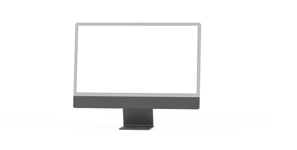 Beyaz Ekranda Telif Boşluğuna Sahip Bir Bilgisayar Monitörü Beyaz Arkaplanda — Stok fotoğraf