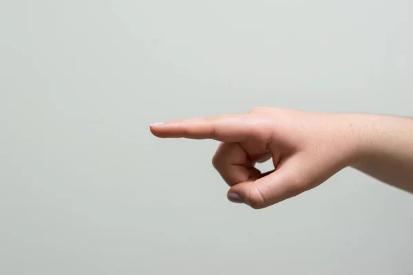 Крупный План Указательного Пальца Руки Белом Фоне — стоковое фото