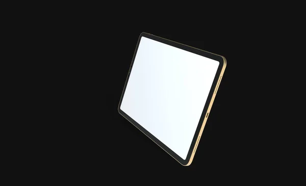 Tablet Copyspace White Screen Isolated Black Background — Stock Photo, Image