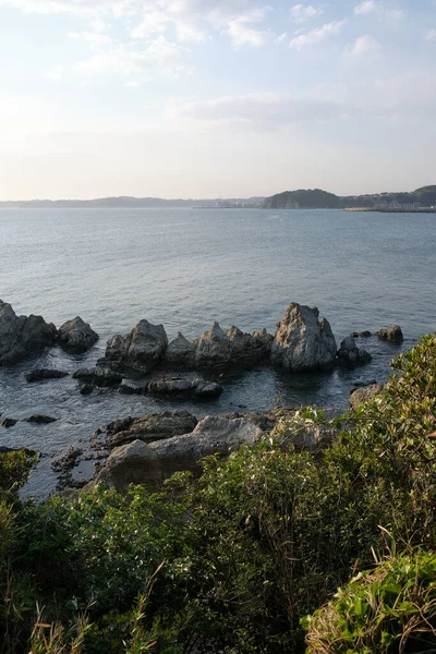 Vue Verticale Baie Sagami Depuis Côte Rocheuse Morito Japon — Photo