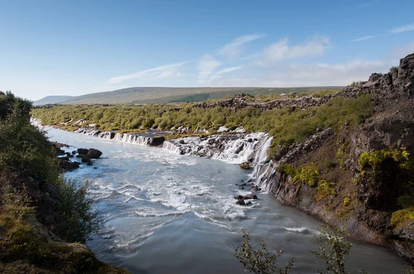 Hraunfossar Vodopád Islandu — Stock fotografie