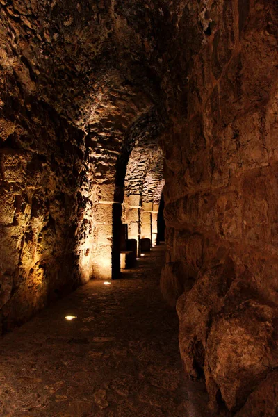 Amman Jordão Julho 2021 Lado Interior Escuro Antigo Castelo Amã — Fotografia de Stock