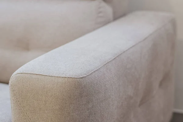 Sebuah Detail Ditembak Dari Sofa Krem Ruang Tamu — Stok Foto