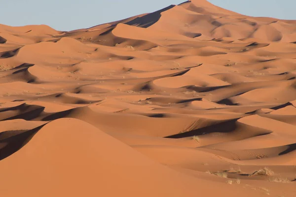 Een Prachtige Opname Van Zandduinen Sahara Woestijn Marokko — Stockfoto