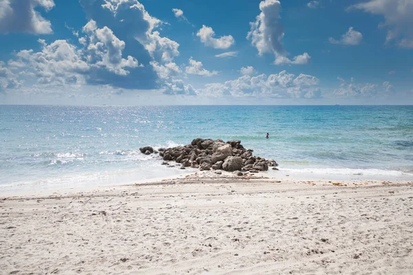 Landscape Photograph Sea Wall Atlantic Ocean Deerfield Beach Florida — Stock Photo, Image